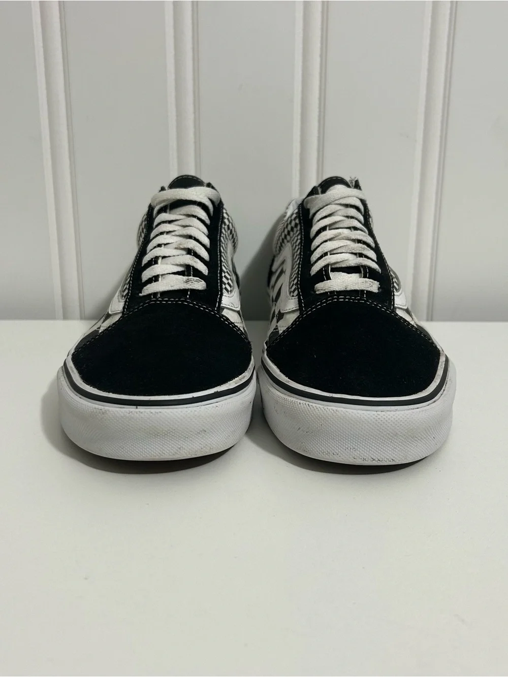 Vans Checkerboard Old Skool Sneakers - Black & White